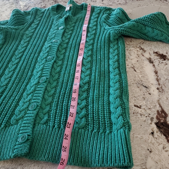 LL Bean Cotton Cable Knit Button Front Cardigan - Picture 11 of 13